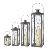 Lucerna Farol  šedý kov sada 4ks 20-70 cm