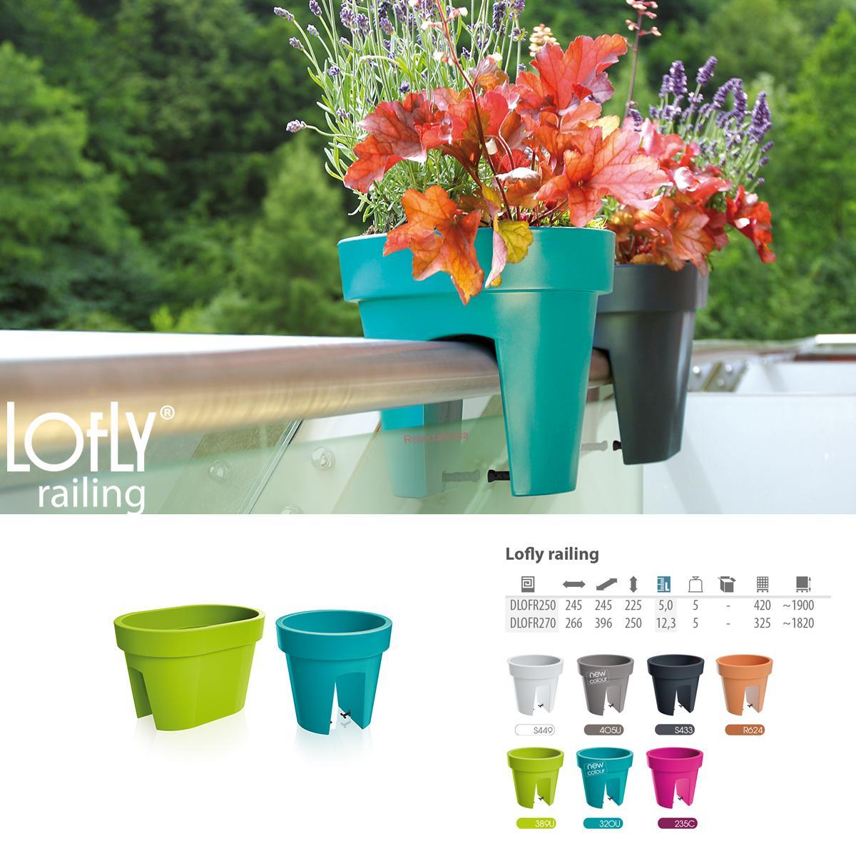 Truhlík na zábradlí  LOFLY railing DLOFR400 - 12,3 L, antracit