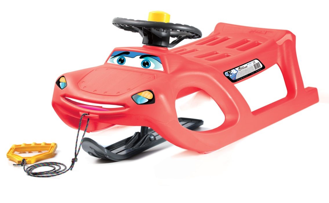 Sáňky Zigi Zet control ISZGC červené s lyžinou