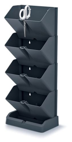 Květináče vertikální s nůžkami na bylinky MINI CASCADE IO1W200, antracit