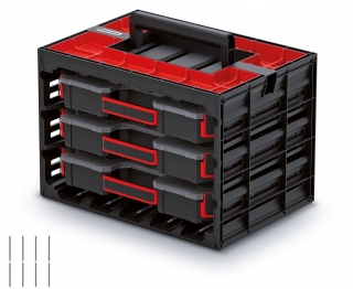 Skříňka s 3 organizéry (krabičky) KTC40306S TAGER CASE 415x290x290