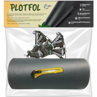 PLOTFOL folie š. 25 cm/tl. 1,35 mm/role 50m + 100x hřeb